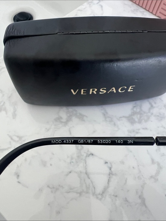 Versace Black and Gold Round Stud-Trim Sunglasses main image 2